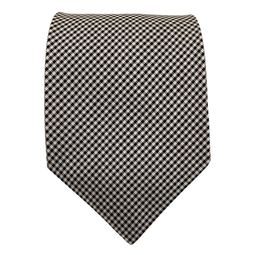 MARC ANDREW Gray Houndstooth Silk Tie Canada 58"-3.9" EC